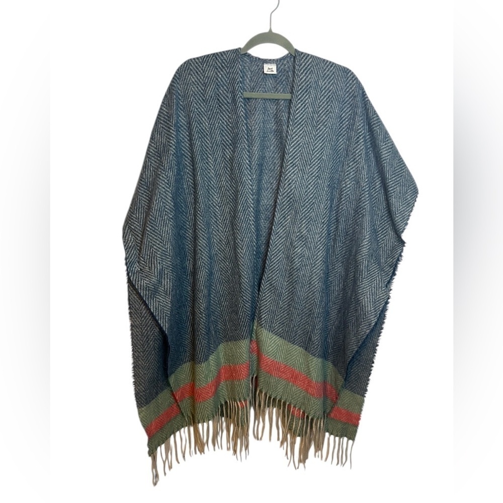 Just Jamie Chevron Striped Tassel Shawl